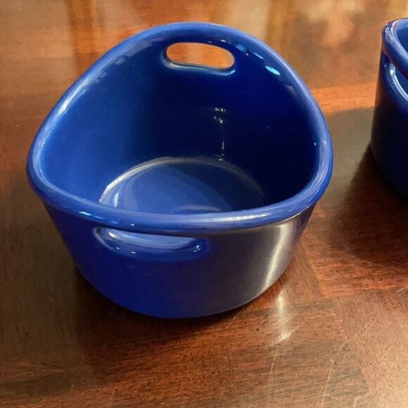 Rachael Ray Stoneware Blue and Yellow 10-oz Ramekins Small Bowls - Picture 4 of 12
